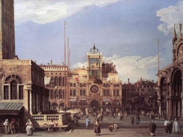 Piazza San Marco La tour de l’horloge Canaletto Peinture à l'huile